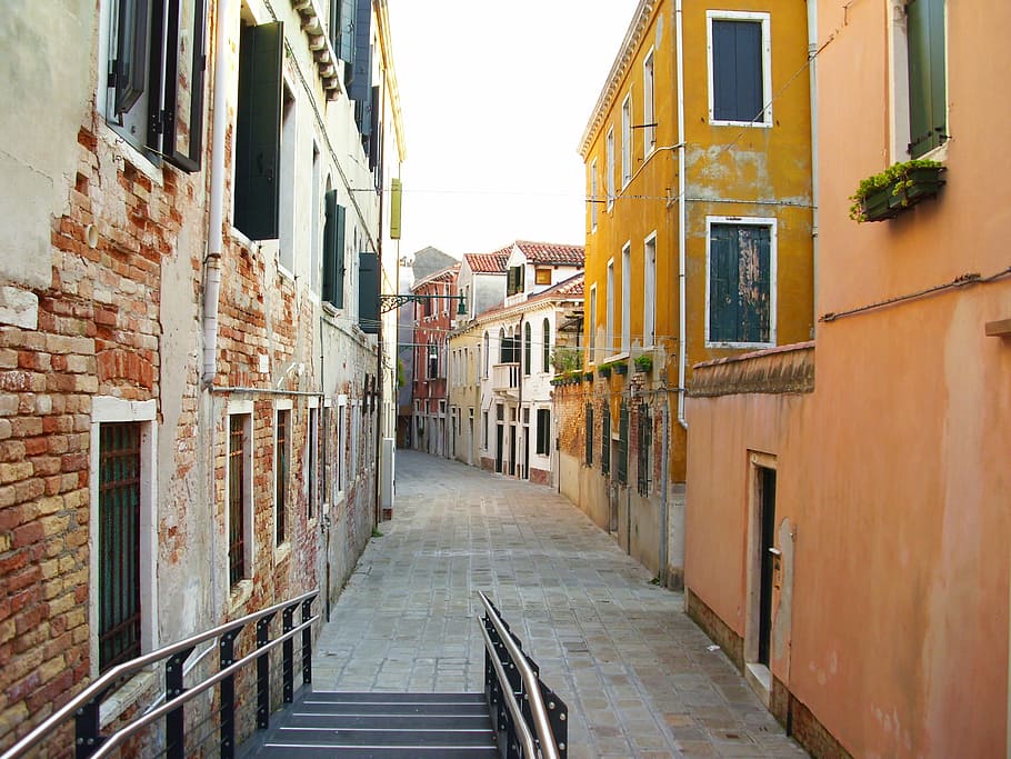 Alley, Venice, Italy, Side Street, venice, italy, architecture, homes, building, venezia, downtown