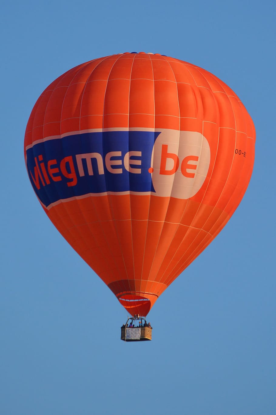 Hot Air Balloon, Orange, balloon, air, getting there and getting around, flying, blue, mid-air, air vehicle, helium balloon