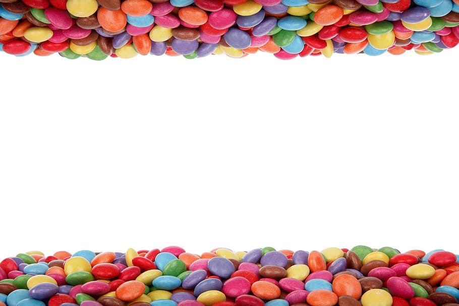 papel pintado de caramelos de colores variados redondos, fondo, cumpleaños, frontera, dulces, botones de chocolate, colorido, colores, sabor, alimentos