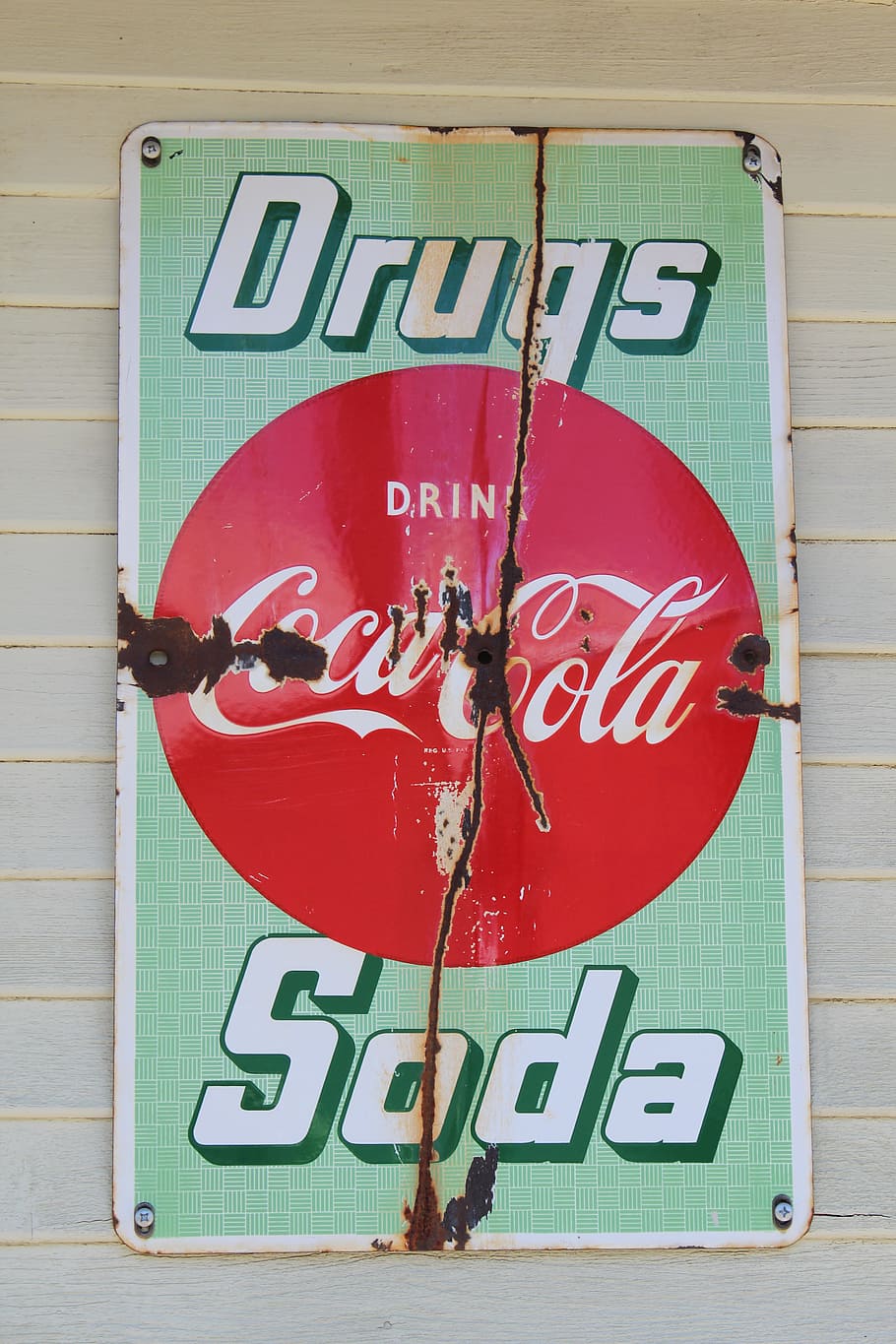 coca cola, signs, antique, nostalgia, vintage, retro, design, bullet holes, decorative, aged