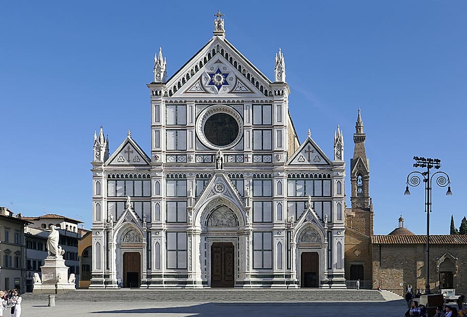 architectural, photography, white, concrete, church, santa croce, basilica, florence, italy, cathedral