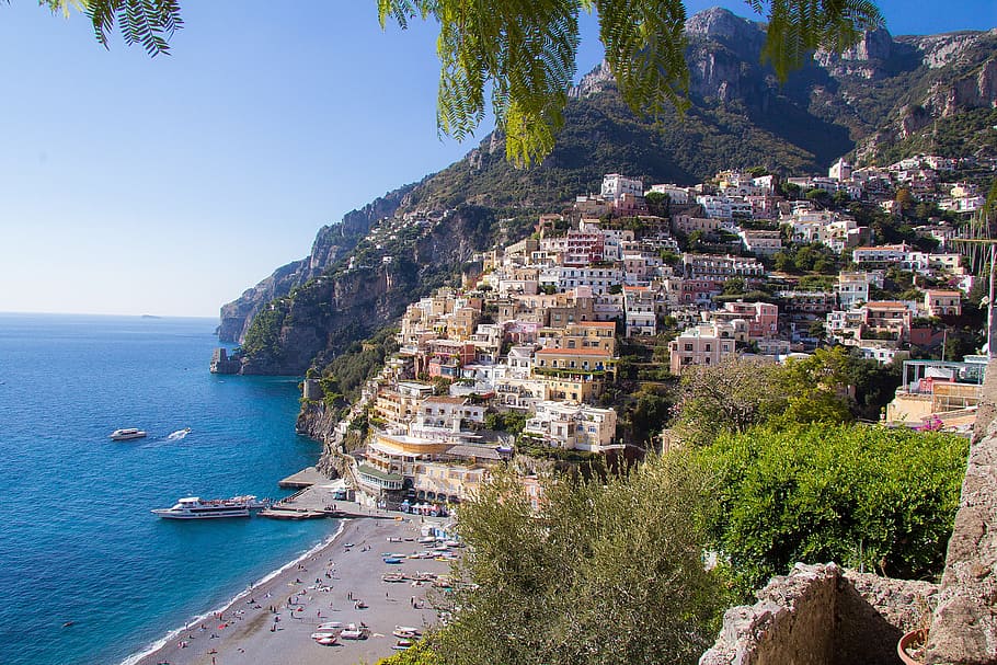 amalfi coast, italy, mediterranean, village, coast, homes, picturesque, colorful, rock, architecture