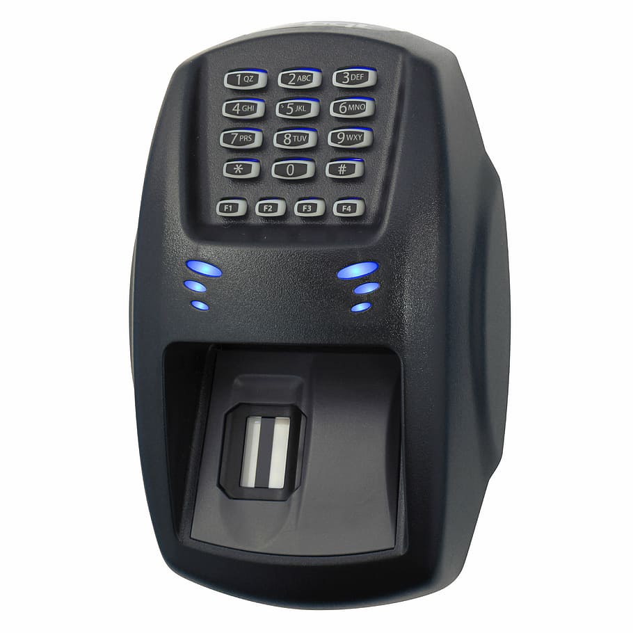 biometric scanner, biometric, biometric reader, cut out, technology, white background, push button, studio shot, number, communication