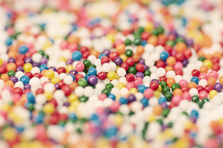 selective, focus photography, assorted-color bead lot, candy, colorful, dessert, sprinkles, multi colored, large group of objects, selective focus