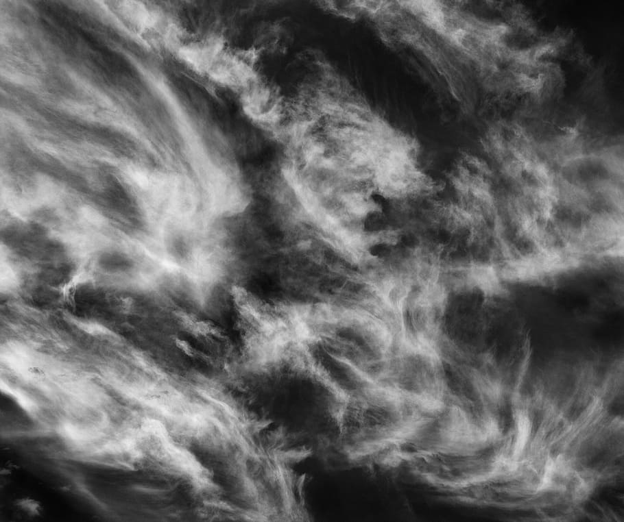 grayscale, black and white, sky, clouds, backgrounds, cloud - sky, abstract, pattern, nature, abstract backgrounds