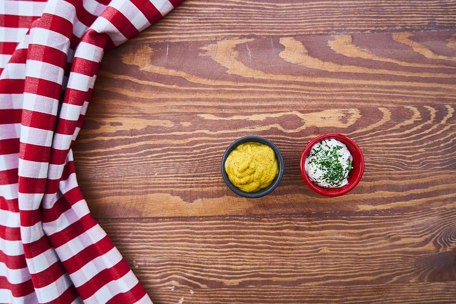 sauce, mustard, mayonnaise, food, table, cover, red, detail, kitchen, beautiful