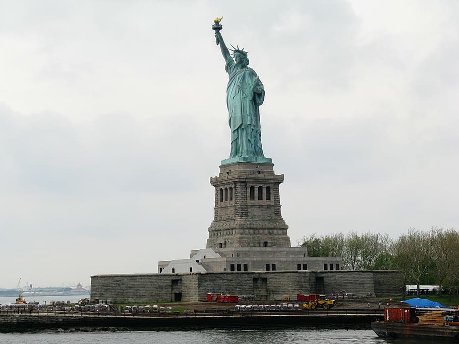estátua da liberdade, nova iorque, manhattan, porto, arquitetura, ponto de referência, senhora liberdade, dom, turismo, escultura