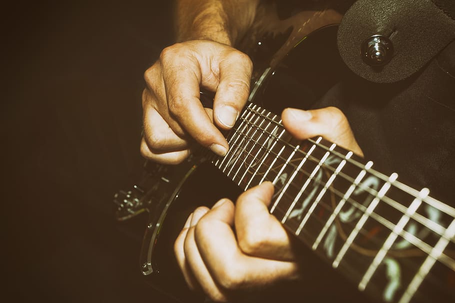 guy, man, male, people, hands, fingers, play, strum, fret, chords