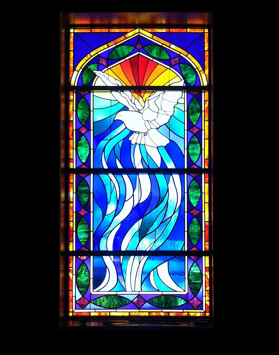 untitled, Stained Glass, Window, Church, Chapel, window, stained, glass, dove, religious, christ