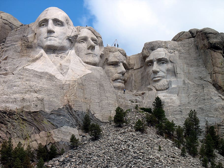 monte, rushmore, unido, estado, monte Rushmore, mantenimiento, presidentes, memorial, granito, escultura