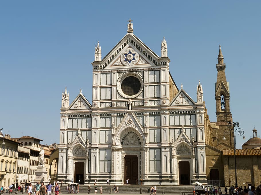 white, gray, church, architecture, travel, city, religion, at the court of, florence, italy