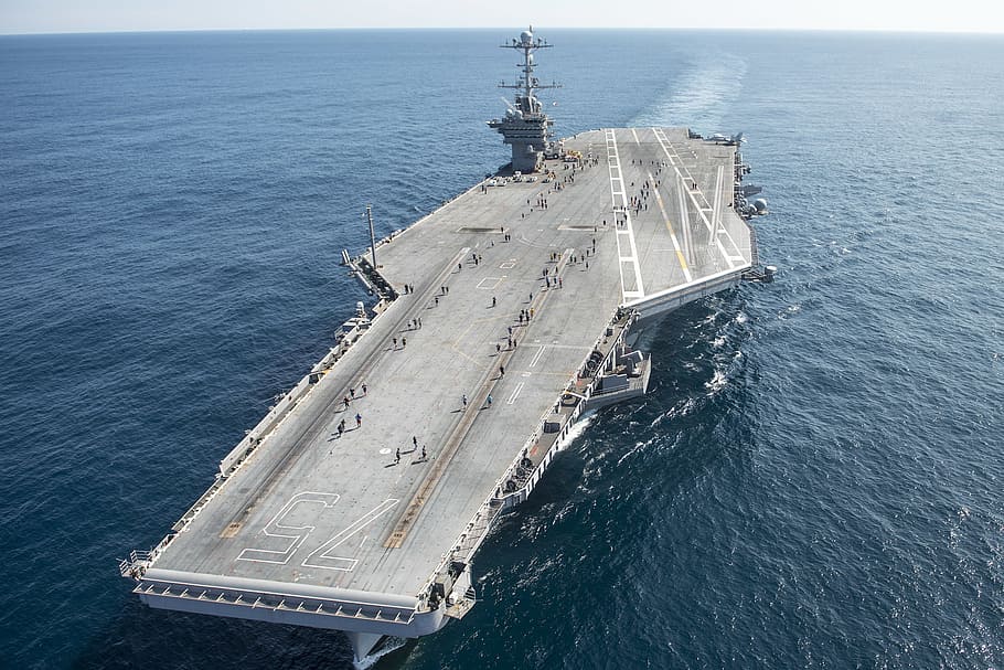 uss harry s, truman cvn 75, aerial, aircraft carrier, navy, usn, united states navy, united states, water, shipping