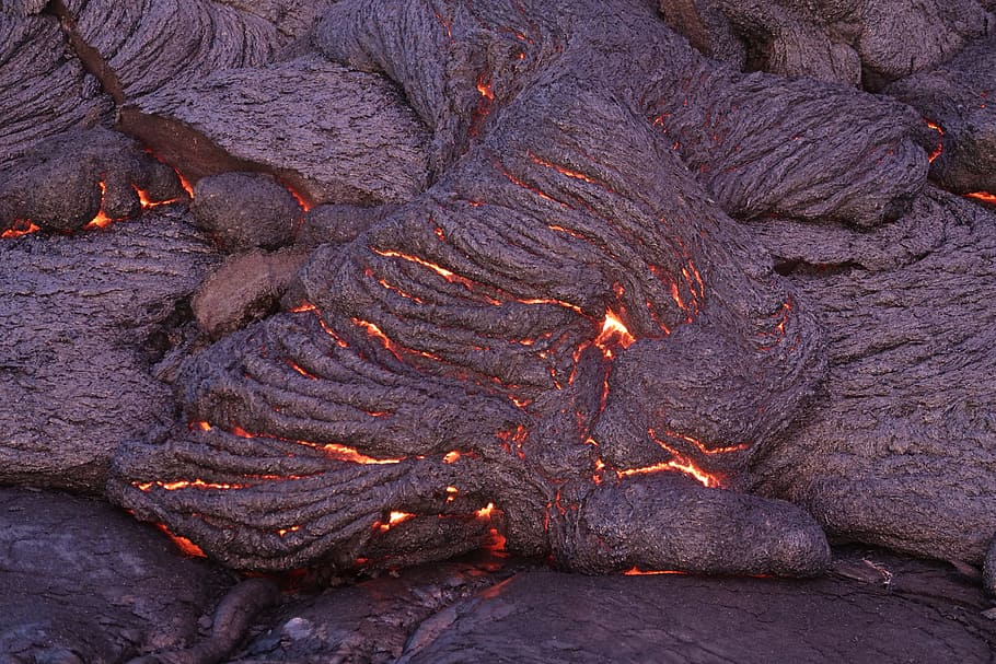 용암 마그마, 용암, 열, 하와이, 바위, 화산, 지질학, 아니 사람, 록, 산