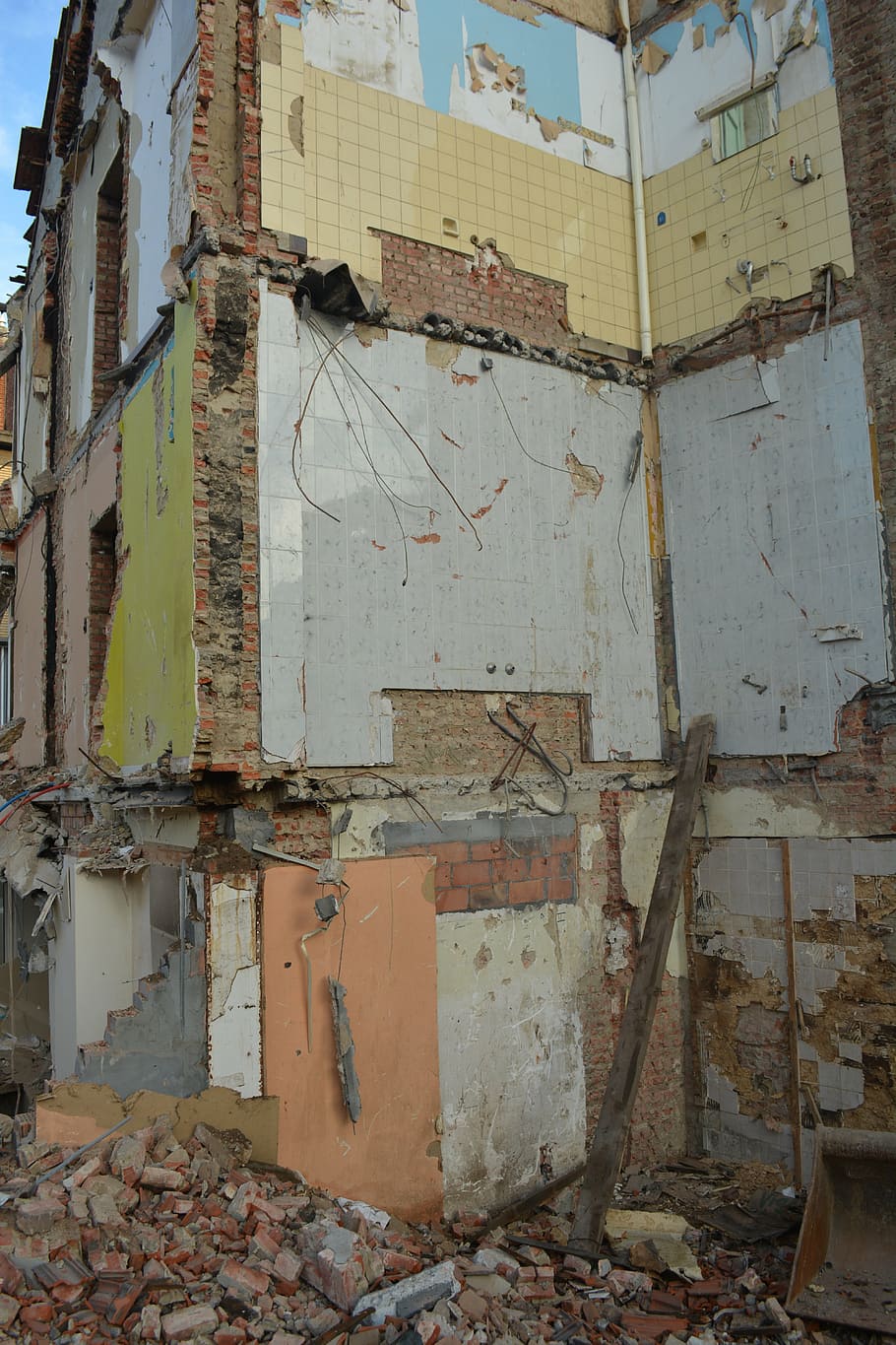 demolition, house, destruction, walls, built structure, architecture, damaged, abandoned, building, old