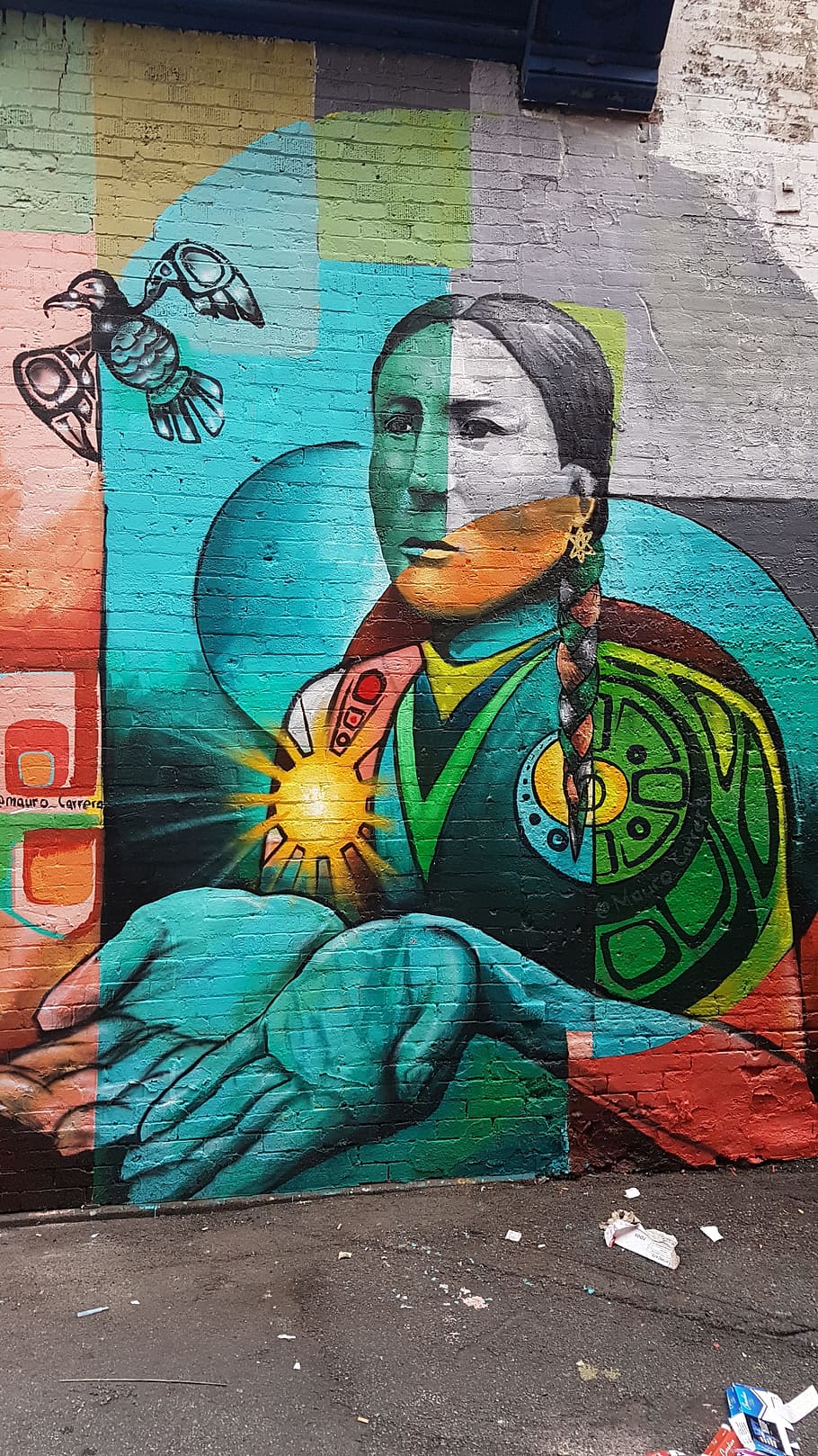 native, hope, bird, art and craft, creativity, graffiti, human representation, representation, street art, multi colored