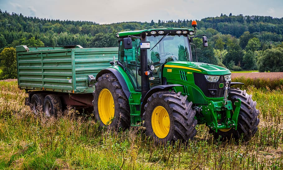 selective, focus photography, green, tractor, agricultural machine, agriculture, tractors, vehicle, machine, tug