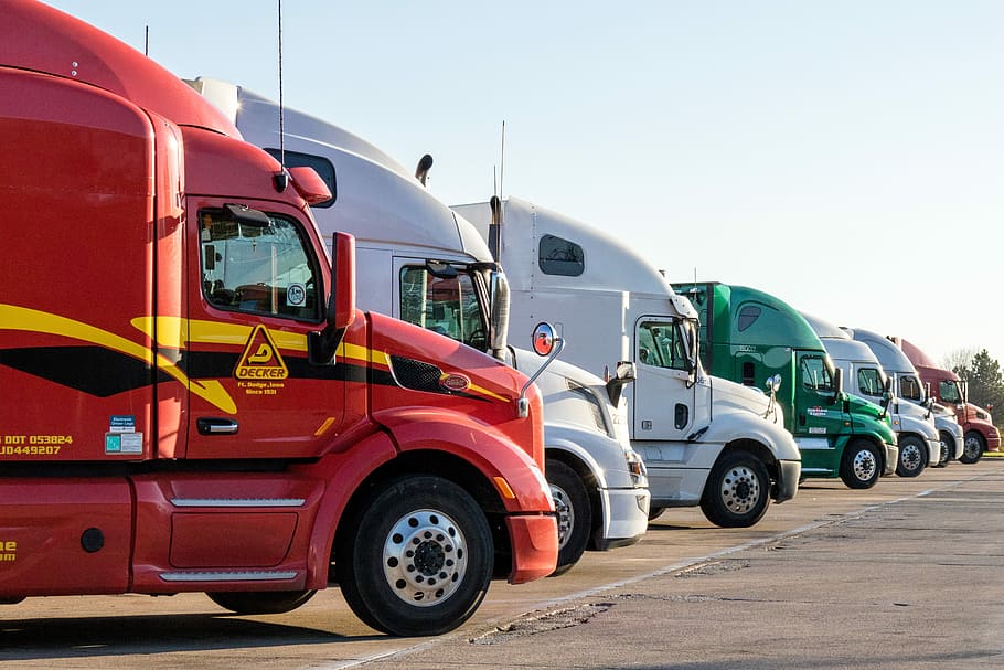 assorted cars, truck, semi, transportation, semi truck, shipping, vehicle, transport, trucking, semi-truck