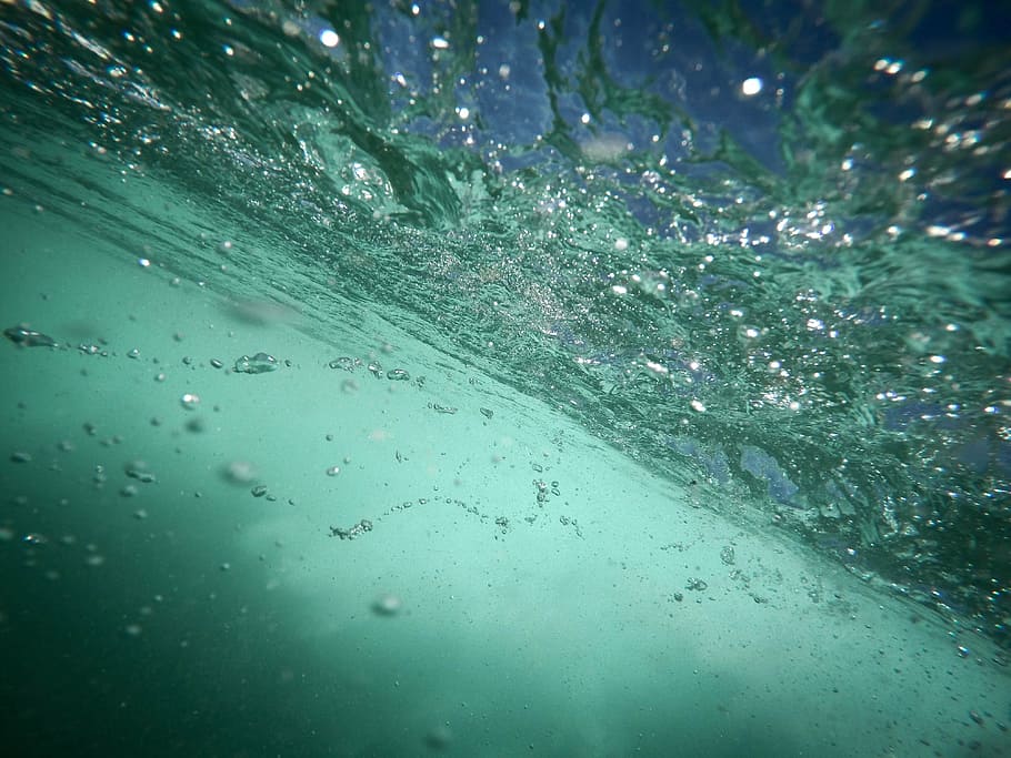 corpo de água, embaixo da agua, fotografia, natureza, agua, oceano, mar, salpico, bolhas, ondulações