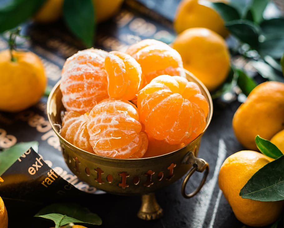 orange fruit, mandarins, fruit, citrus, sunlight, useful, food, tasty, nutrition, vitamins