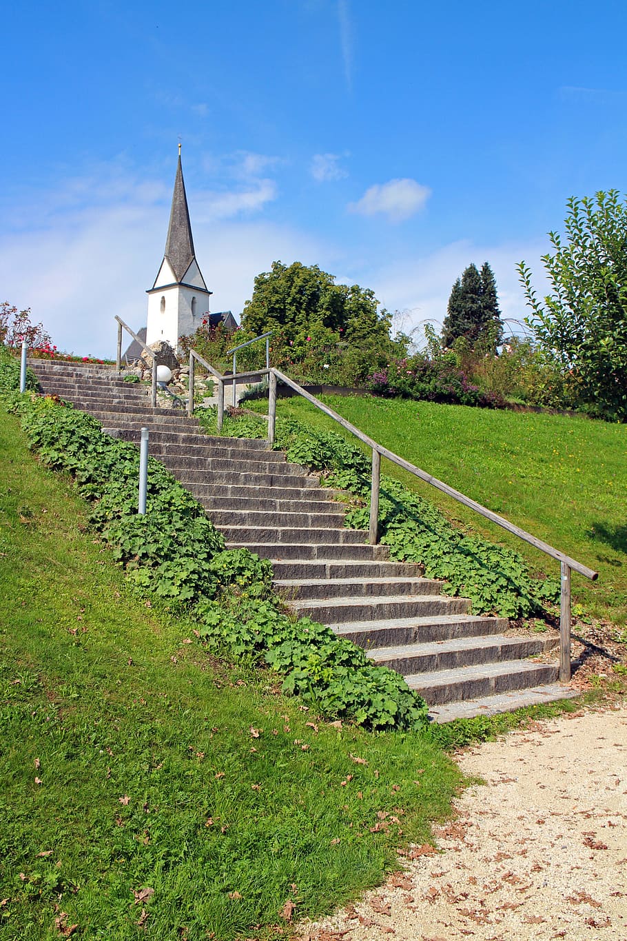 Stairs, Away, Nature, gradually, staircase, emergence, stair step, church, chapel, building