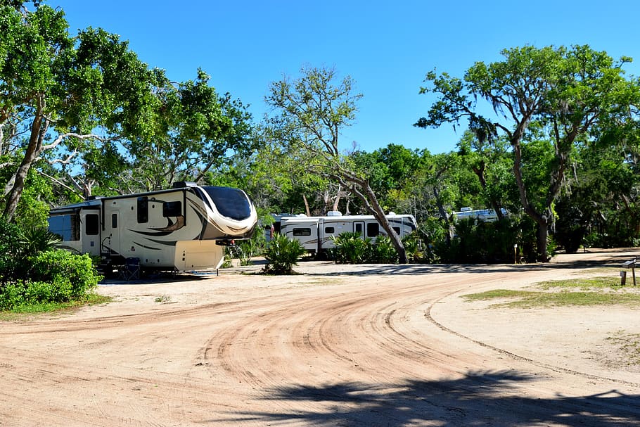campground, camp site, camping, landscape, florida, usa, vacation, campsite, nature, camp