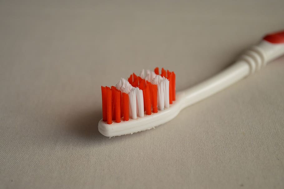 white, red, toothbrush, surface, dental care, hygiene, dental, brush, mouth, dentist