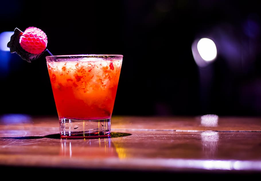 closeup, shot glass, orange, liquid, bar, drink, cocktail, saquerinha, refreshing, alcohol
