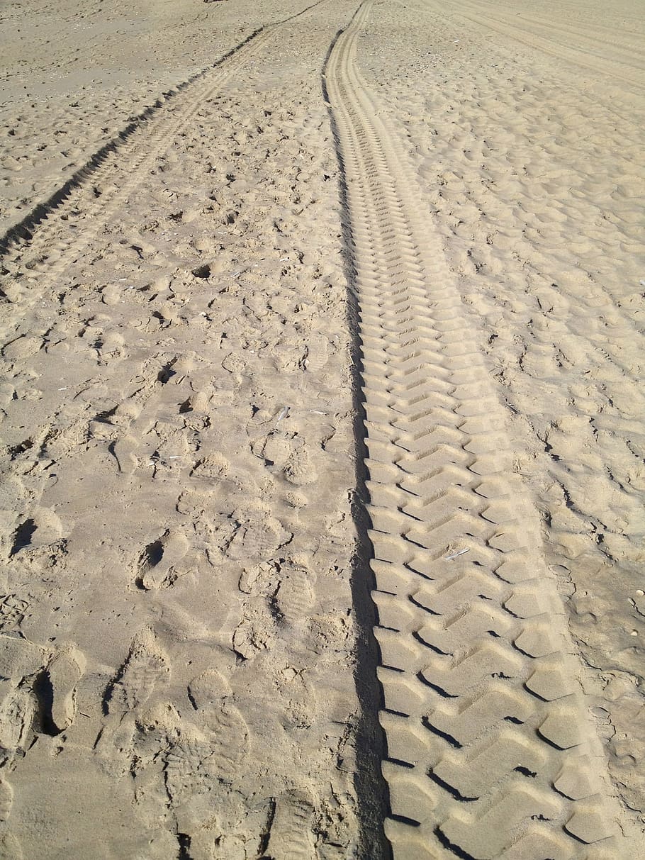 arena, huellas, desierto, reimpresión, huella, naturaleza, al aire libre, ninguna gente, tierra, huella de neumáticos
