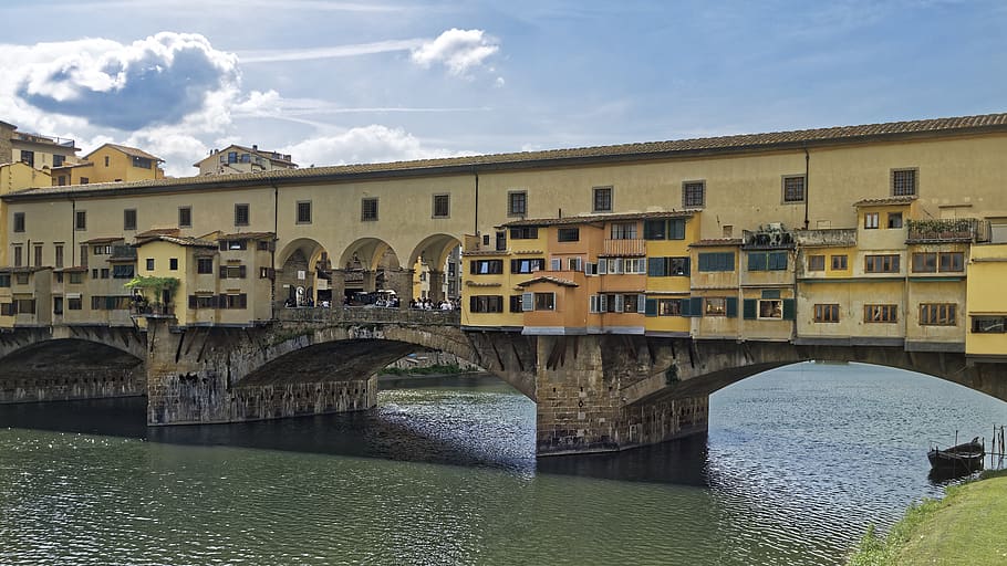 italy, florence, firenze, ponte vecchio, bridge, architecture, historically, building, landmark, built structure