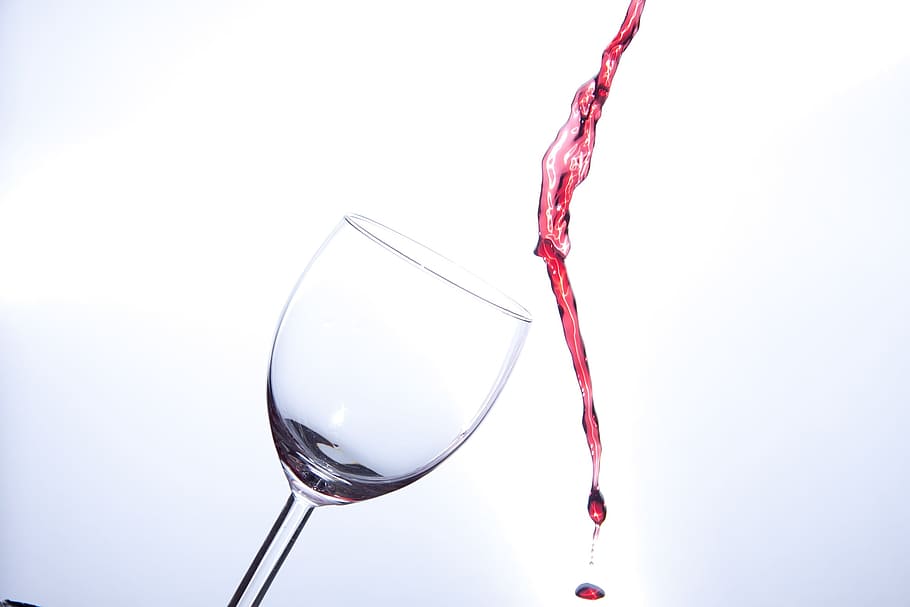 copa de vino clara, copa de vino, vaso vacío, copa, derrame de vino, vino, vaso, refresco, alcohol, comida y bebida