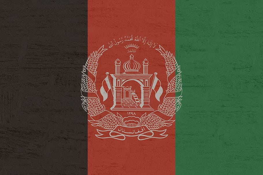 afghanistan, flag, wall - building feature, art and craft, close-up, red, pattern, communication, creativity, representation