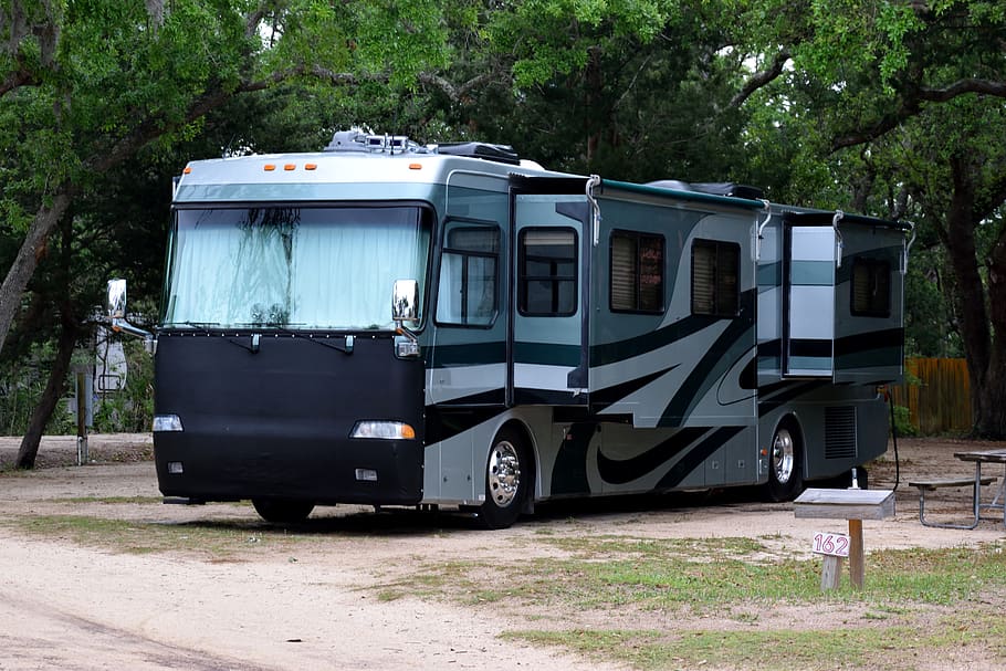 vehicle, travel, outdoors, recreational vehicle, motor home, camper, camping, campsite, transportation, transport