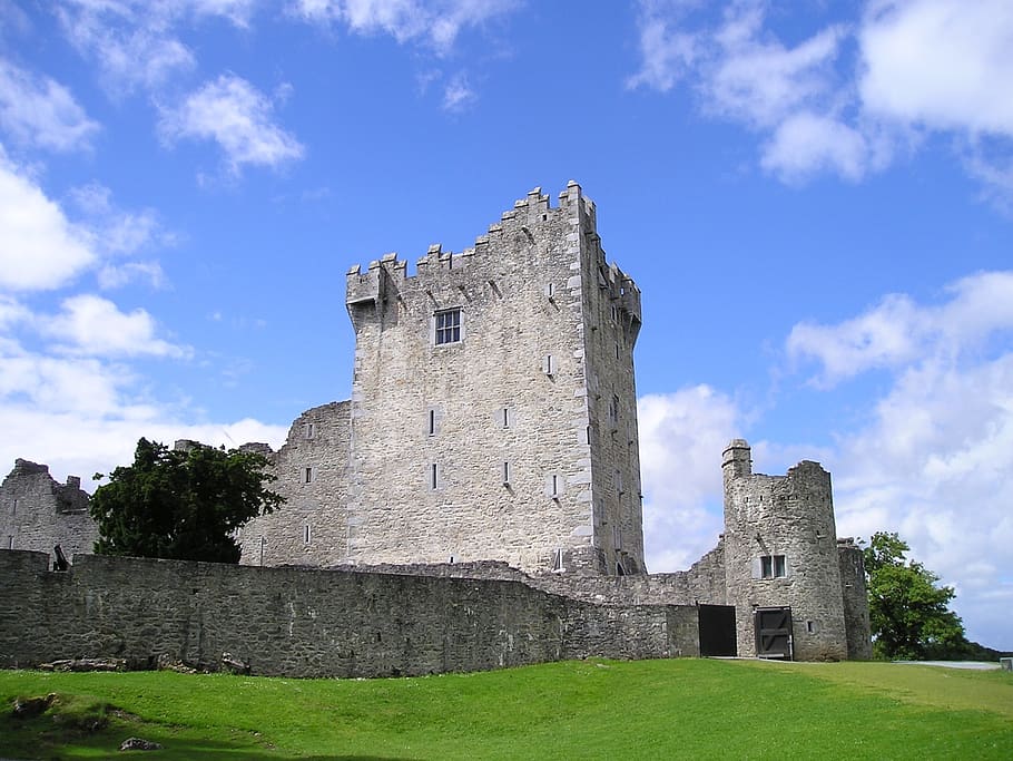 killarney, ross castle, relic, built structure, architecture, history, the past, sky, building exterior, castle