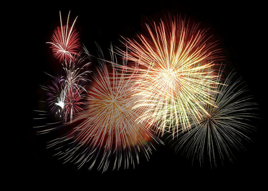 assorted-color fireworks, nighttime, Artifice, Fire, Fireworks, 14 july, summer, festival, night, celebration