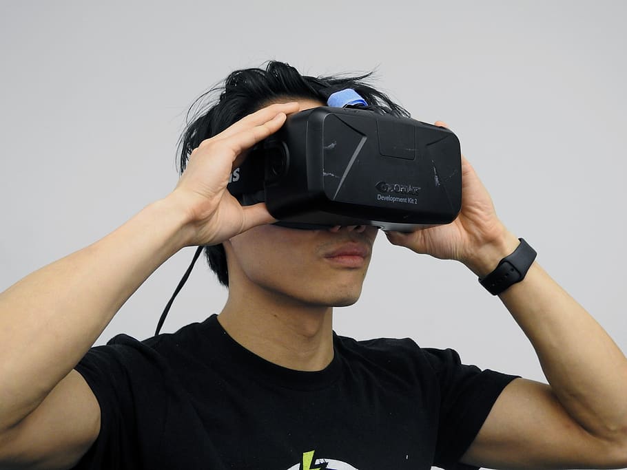 realidad virtual, oculus, tecnología, realidad, virtual, auriculares, entretenimiento, futurista, dispositivo, hombre