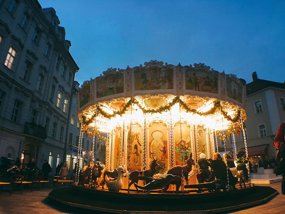 Magical, Playground, Magic, Fun, Child, play, outdoors, light, mystical, merry go round