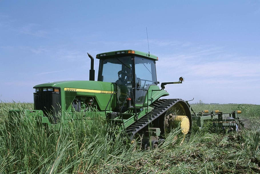 Rumput, bekerja, wehicle, stron, besar, traktor, kendaraan, transportasi, mesin pertanian, lapangan