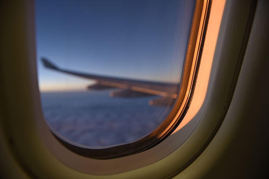 avião, janela, companhia aérea, viagem, voo, meio de transporte, veículo aéreo, transporte, interior do veículo, céu