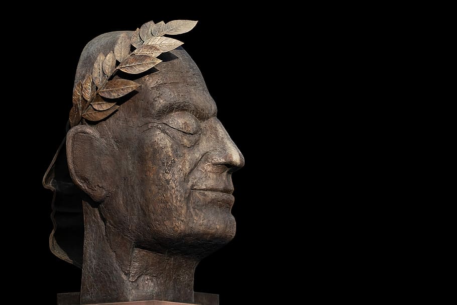 busto de cabeça de homem, escultura, estátua, arte, antiguidade, velho, Júlio César, retrato, locais de interesse, histórico