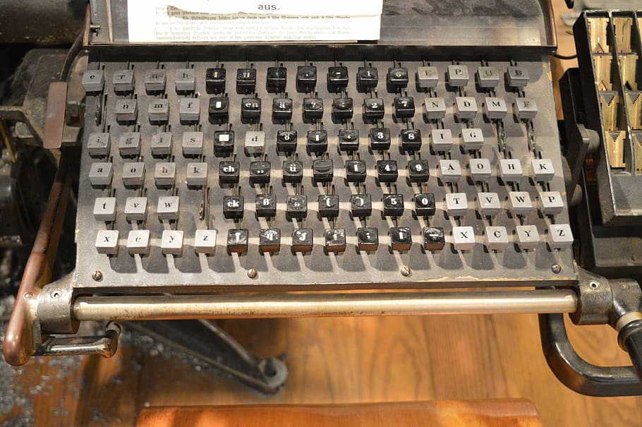 Máquina de escribir, llaves, letras, mecánicamente, licencia, cinta, máquina de escribir antigua, tap, retro, oficina