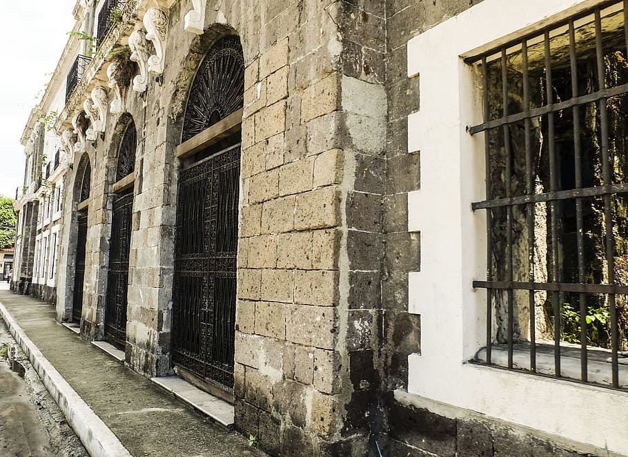 historic, building, old, architecture, city, landmark, philippines, history, abandoned, stone