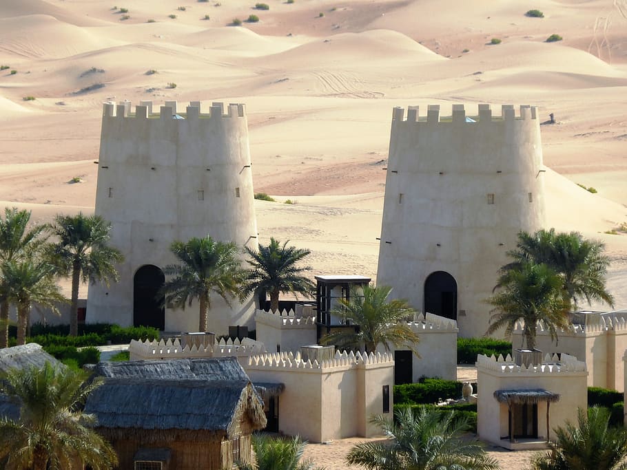 Tower, Desert, Fortress, Oasis, Fort, emirates, architecture, architecture And Buildings, travel Locations, arabia