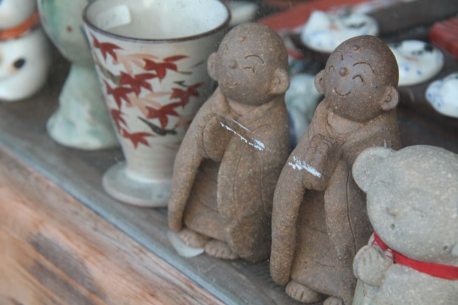 kyoto, monk, nun, japanese, art and craft, human representation, representation, ceramics, craft, porcelain