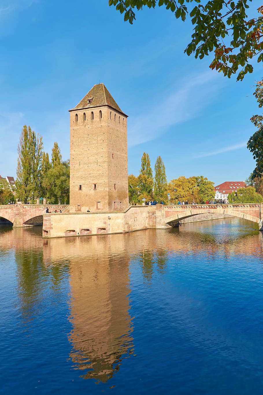 alsace, henry tower, pont envelopes, canon bastion, strasbourg, weir, tower, jembatan, sungai, lill
