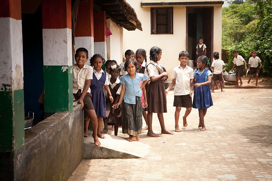 children, playing, outside, rooms, school, nursery, india, mangalore, childhood, learning
