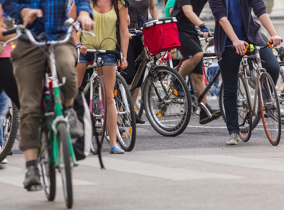 ciclismo da cidade, rodas, pessoas, bicicleta, ciclismo, roda, cidade, estrada, urbanas, ciclo