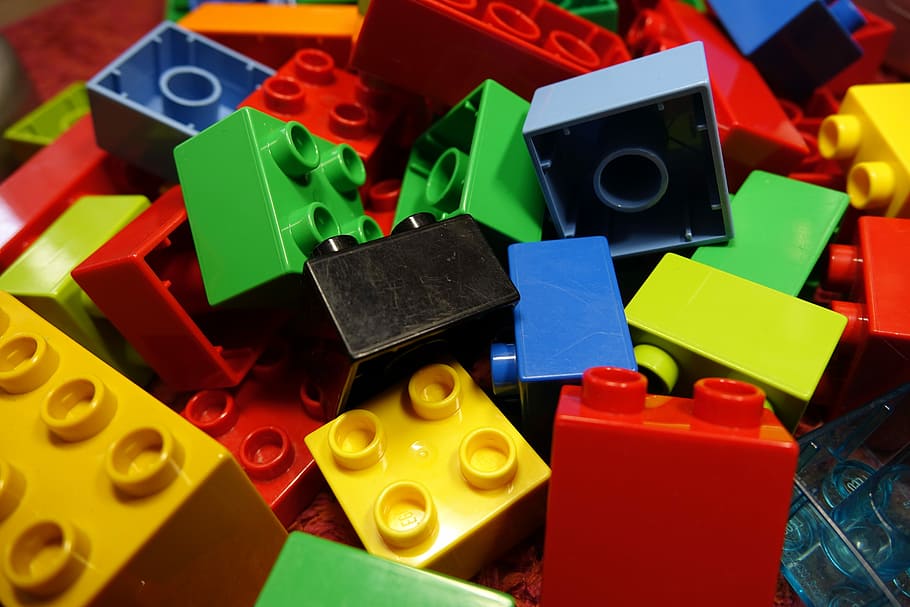 assorted-colored building blocks, Lego Blocks, Duplo, Colorful, Toys, lego, play, legoland, lego duplo, children