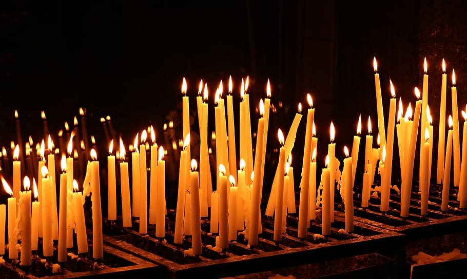 candles, pray, prayer, religion, church, light, faith, candle, christianity, believe