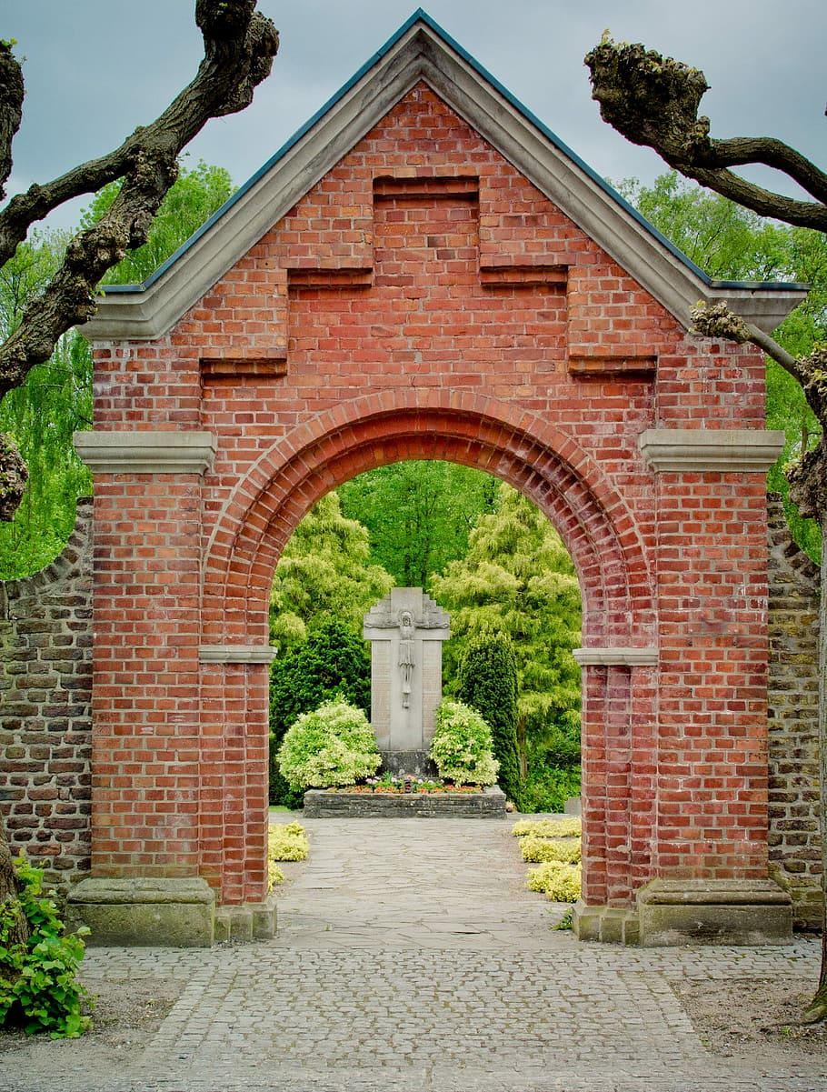 Archway, Bricks, klinkertor, ziegeltor, bricked, clinker, round arch, building, masonry, wall