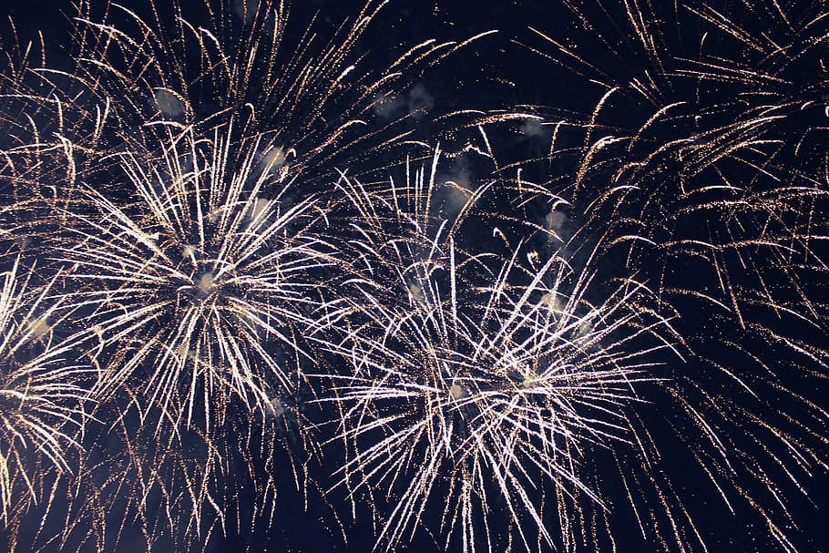 white, fireworks, sky, golden fireworks, night, firework, event, firework display, celebration, arts culture and entertainment